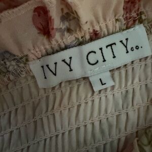 Ivy City Co Floral Dress - Pink and Cream